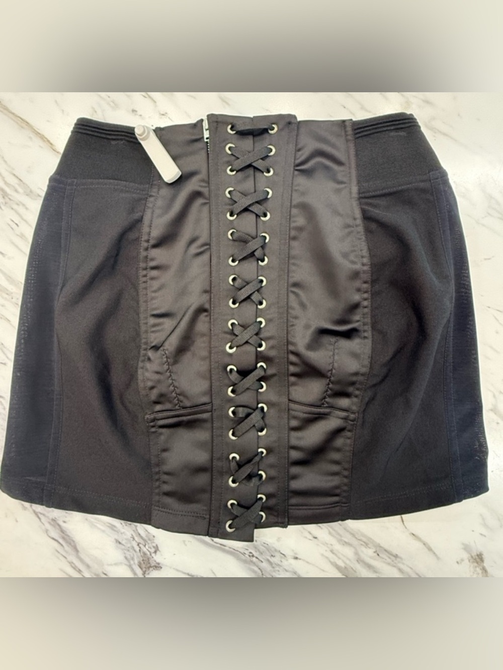Jean Paul Gaultier Black Lace-Up Corset Mini Skirt